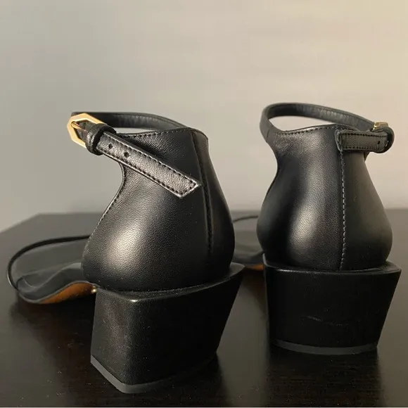 FRAME Like New Le Summit Square Toe Sandal Black Size 6