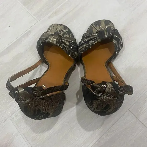 Franco Sarto Designer Bow Top Sling Back Heel Sandals Women Size 9
