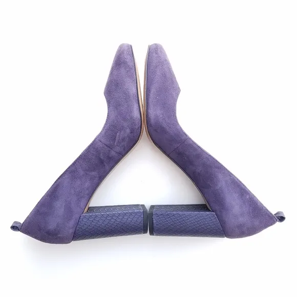 FRANCO SARTO Purple Suede pumps with embossed heels Size 7.5