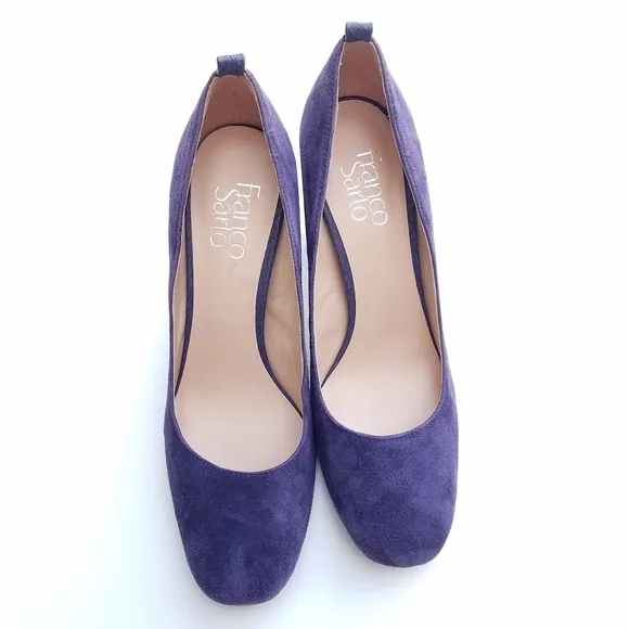 FRANCO SARTO Purple Suede pumps with embossed heels Size 7.5