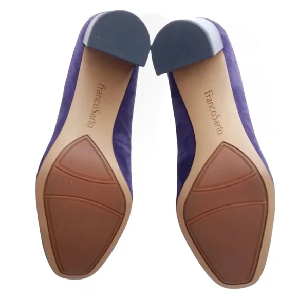 FRANCO SARTO Purple Suede pumps with embossed heels Size 7.5