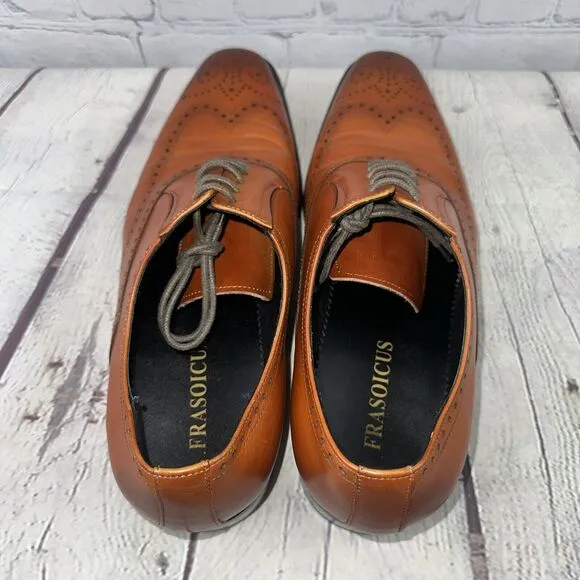 FRASOICUS Mens Dress Designer Shoes with Genuine Leather in Classic Brogue Sz 11