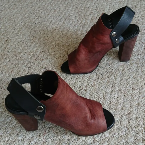 Free People Brown Leather The Picture This Heel size 36.5