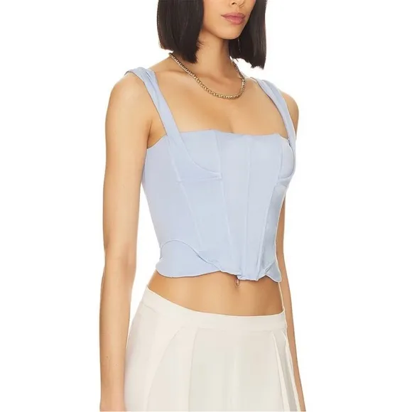 Free People we are HAH periwinkle top
