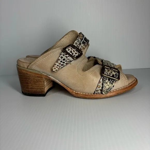 Freebird by Steven Heels Womens 6 Caprice Mules Slip on Leather Western Party