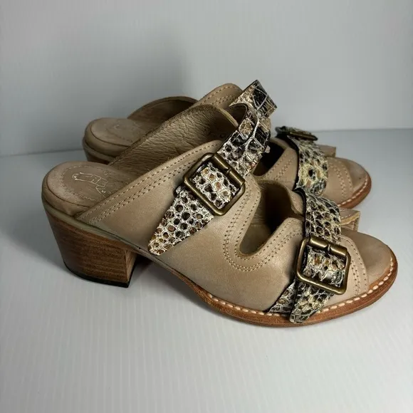 Freebird by Steven Heels Womens 6 Caprice Mules Slip on Leather Western Party