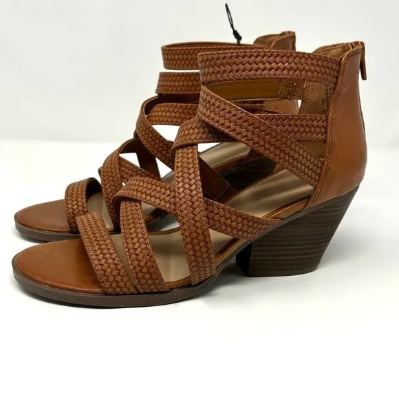 Frye &amp; Co New Women's Gale Tan Brown Strappy Heeled Sandals