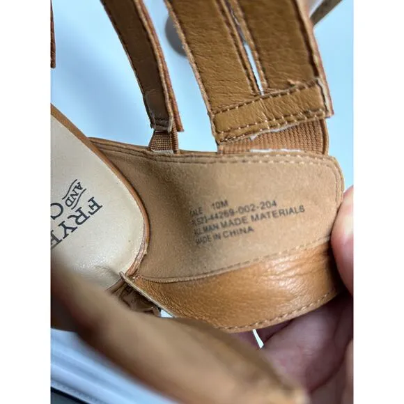 Frye &amp; Co New Women's Gale Tan Brown Strappy Heeled Sandals