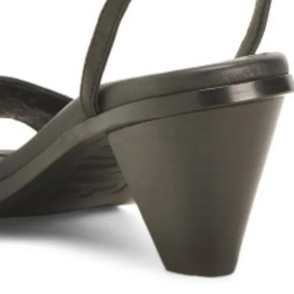 FRYE Black Leather Estelle Ankle Tie Sandals 5T7