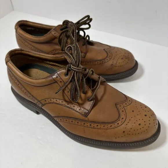 Frye Men's 10 M David Wingtip Oxford Dress Leather Shoes Brown Tan Cognac 84535