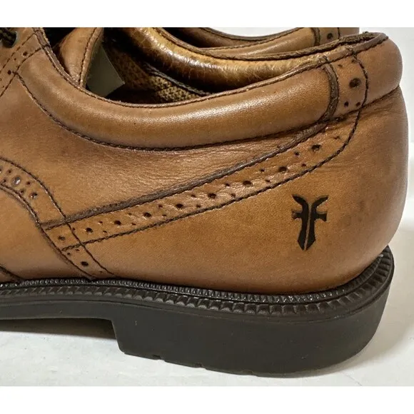 Frye Men's 10 M David Wingtip Oxford Dress Leather Shoes Brown Tan Cognac 84535