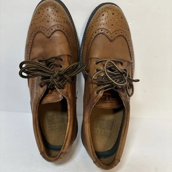 Frye Men's 10 M David Wingtip Oxford Dress Leather Shoes Brown Tan Cognac 84535