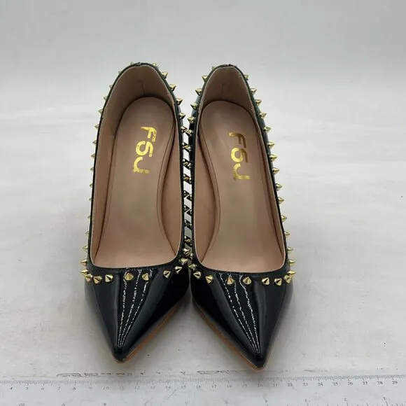 FSJ Green Gradient Jeweled High Heel Pointed Toe Pump Slip On Crystal Shoes