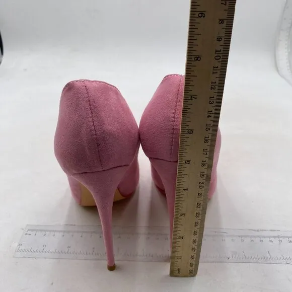 FSJ Women Formal Pointed Toe Pumps High Heel Sexy Stilettos Slip On Office Pink