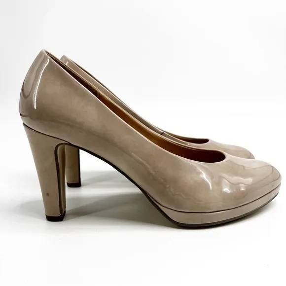 Gabor 95.310.74 Antikrosa Nude Platform Patent Leather Heels 7