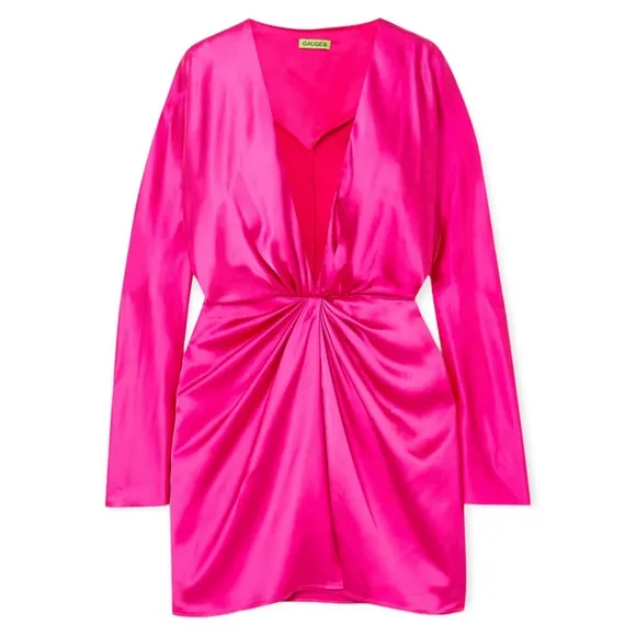 Gauge 81 Shibu Draped Satin Pink Dress Size XS