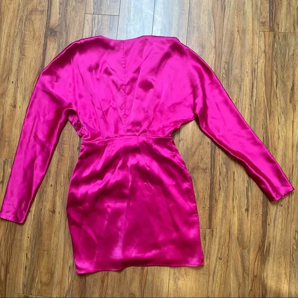Gauge 81 Shibu Draped Satin Pink Dress Size XS