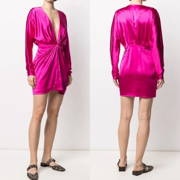 Gauge 81 Shibu Draped Satin Pink Dress Size XS