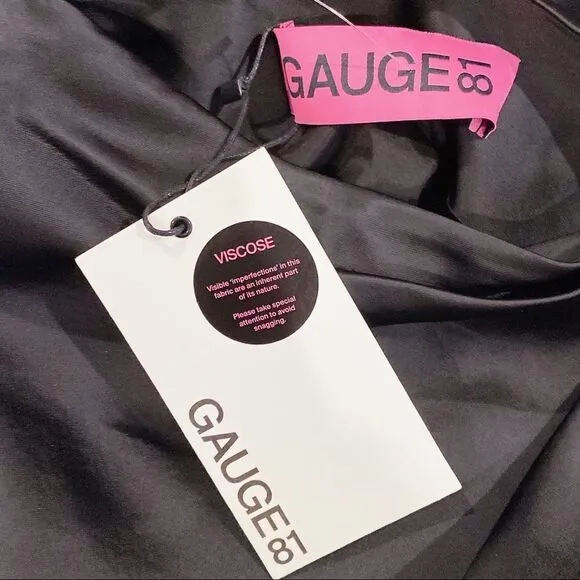 GAUGE81 Cali Satin Mini Sheath Dress Black Size Extra Small