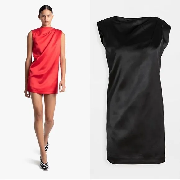 GAUGE81 Cali Satin Mini Sheath Dress Black Size Extra Small