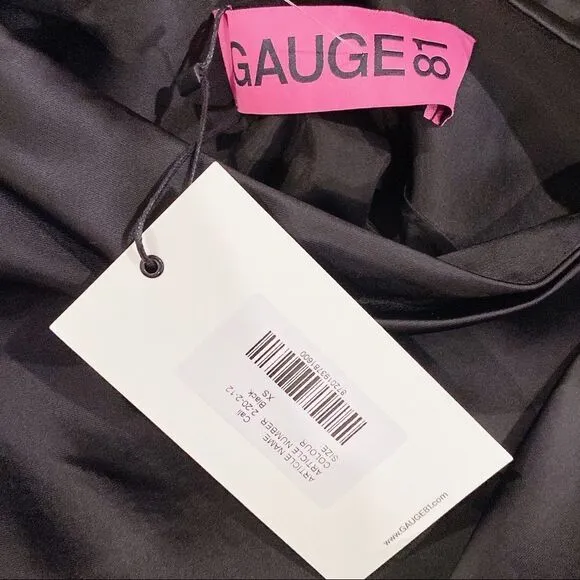 GAUGE81 Cali Satin Mini Sheath Dress Black Size Extra Small