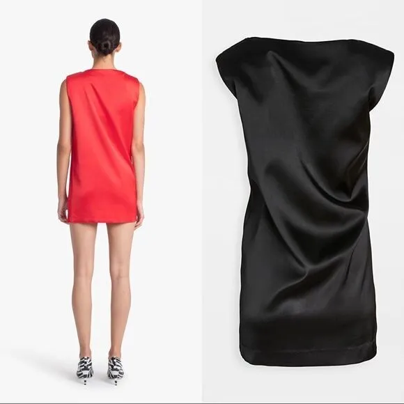 GAUGE81 Cali Satin Mini Sheath Dress Black Size Extra Small