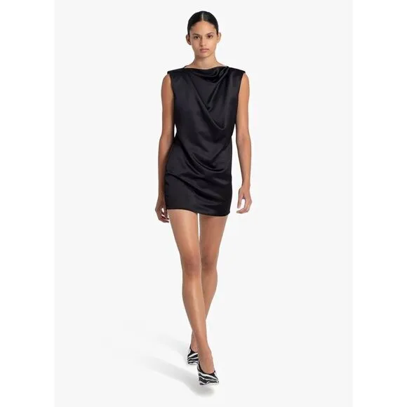 GAUGE81 Cali Satin Mini Sheath Dress Black Size Extra Small