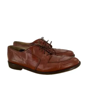 Genuine Leather Mens Dress Shoes Size 12  Brown Lace Up Almond Toe Formal