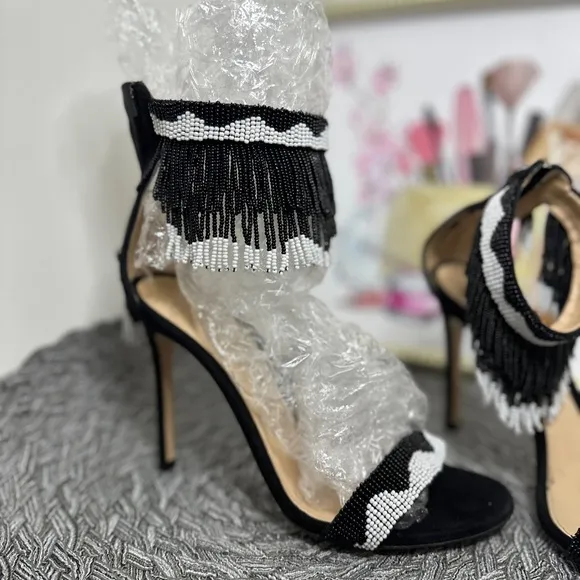 Gianvito Rossi Beaded And Suede heels.
