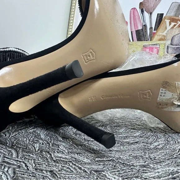 Gianvito Rossi Beaded And Suede heels.