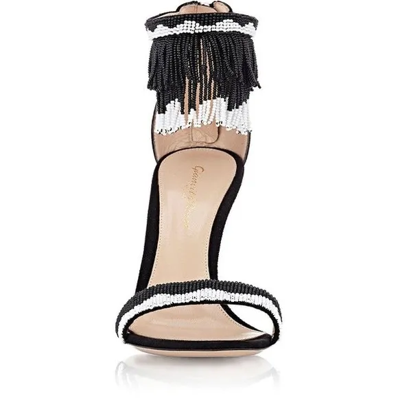 Gianvito Rossi Beaded And Suede heels.