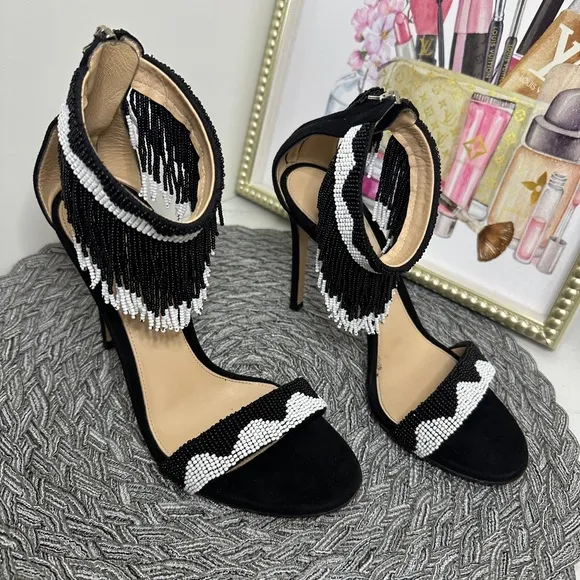 Gianvito Rossi Beaded And Suede heels.