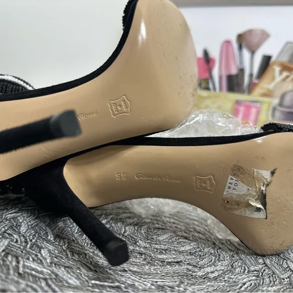 Gianvito Rossi Beaded And Suede heels.