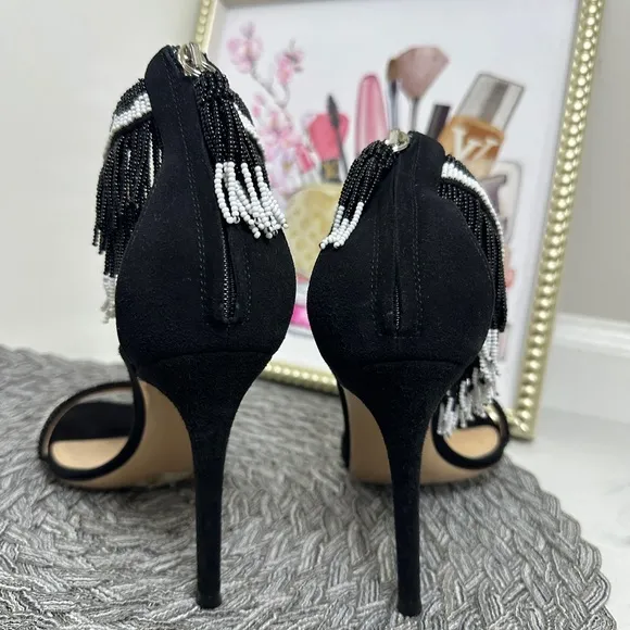 Gianvito Rossi Beaded And Suede heels.