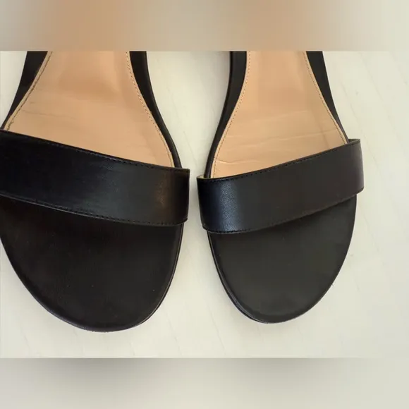 Gianvito Rossi Black Leather Portofino Flat Sandals Size EU 39 US 8.5