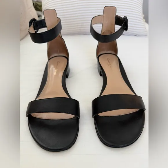 Gianvito Rossi Black Leather Portofino Flat Sandals Size EU 39 US 8.5
