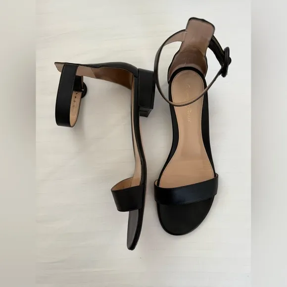 Gianvito Rossi Black Leather Portofino Flat Sandals Size EU 39 US 8.5