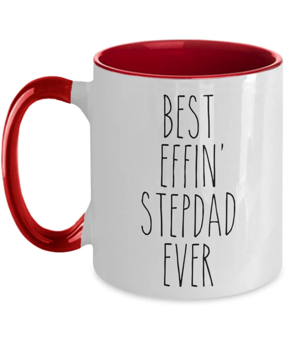 Gift For Stepdad Best Effin' Stepdad Ever Mug Two-Tone Coffee Cup Funny Coworker Gifts