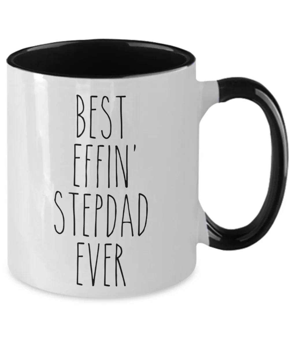 Gift For Stepdad Best Effin' Stepdad Ever Mug Two-Tone Coffee Cup Funny Coworker Gifts