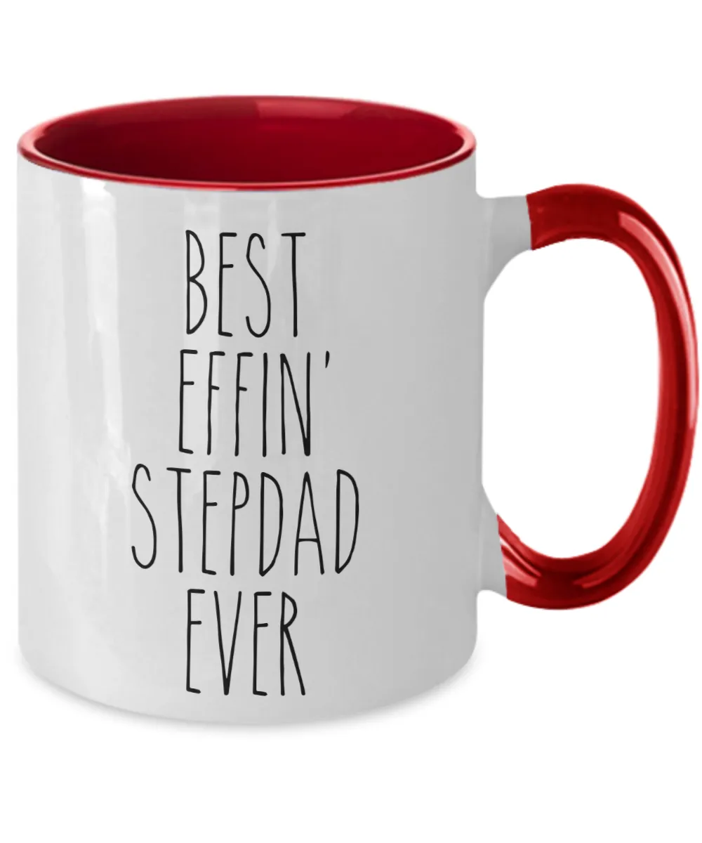 Gift For Stepdad Best Effin' Stepdad Ever Mug Two-Tone Coffee Cup Funny Coworker Gifts