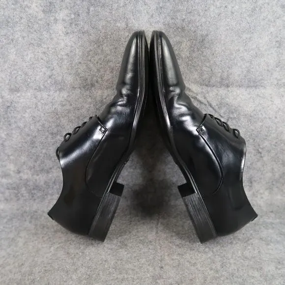 Gino Cherruti Shoes Mens 7.5 Oxford Dress Plain Toe Black Formal Classic Lace Up
