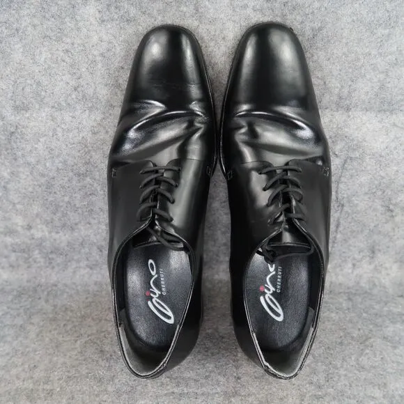 Gino Cherruti Shoes Mens 7.5 Oxford Dress Plain Toe Black Formal Classic Lace Up