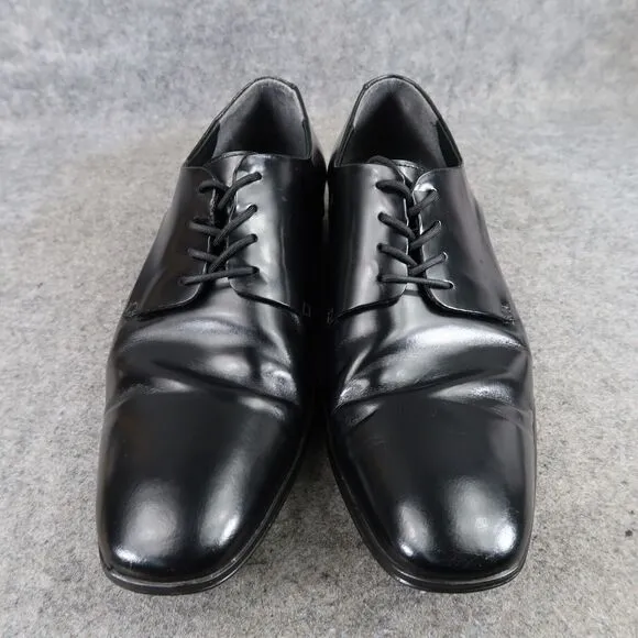 Gino Cherruti Shoes Mens 7.5 Oxford Dress Plain Toe Black Formal Classic Lace Up