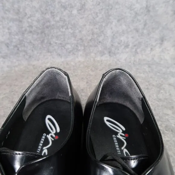 Gino Cherruti Shoes Mens 7.5 Oxford Dress Plain Toe Black Formal Classic Lace Up