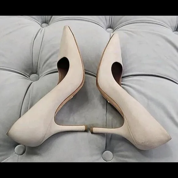 GIORGIO ARMANI Italy Beige Suede Heels Womens Shoes 37 7