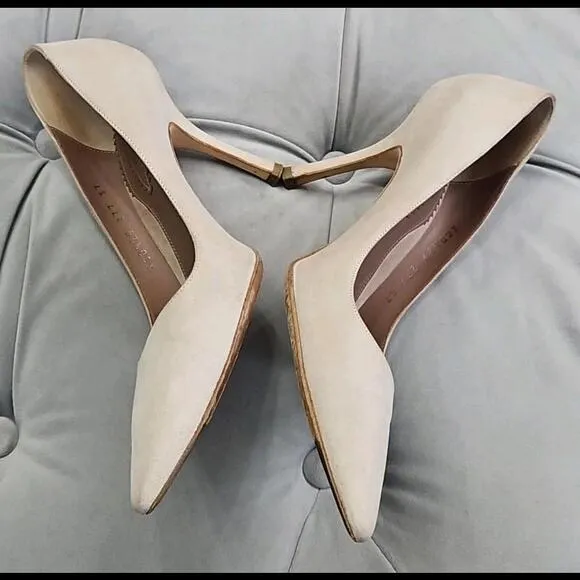 GIORGIO ARMANI Italy Beige Suede Heels Womens Shoes 37 7