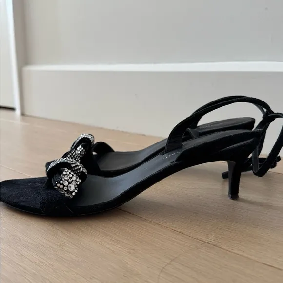 Giuseppe Zanotti Black Embellished Women's Mid Heels. Size 38 1/2