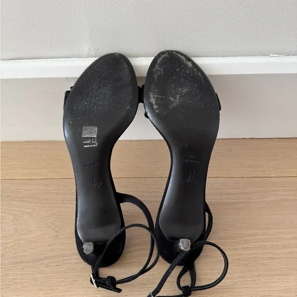 Giuseppe Zanotti Black Embellished Women's Mid Heels. Size 38 1/2