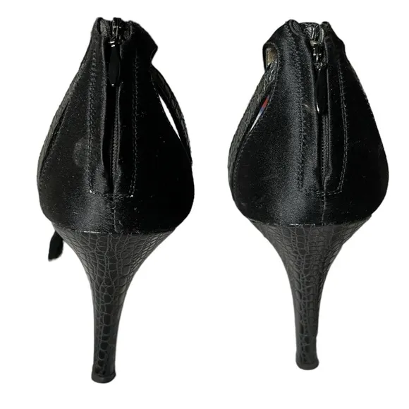 Giuseppe Zanotti black leather satin ankle strap shoes heels 👠 36-6