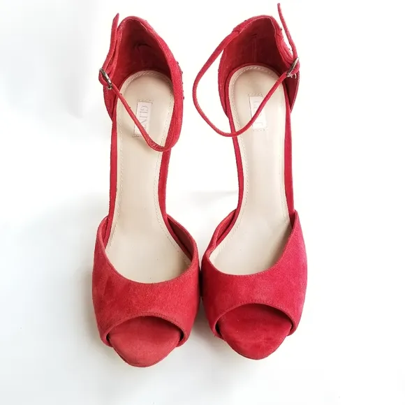 Glint Stunning Strawberry Red Glitter Stiletto High Heels Sparkle Glam Size 9